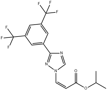 (Z)-isopropyl 3-(3-(3,5-bis(trifluoromethyl)phenyl)-1H-1,2,4-triazol-1-yl)acrylate Structural