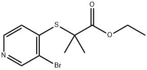Propanoic acid, 2-[(3-bromo-4-pyridinyl)thio]-2-methyl-, ethyl ester Structural