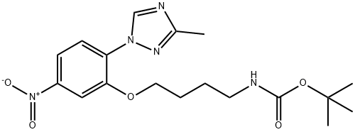 tert-butyl 4-(2-(3-methyl-1H-1,2,4-triazol-1-yl)-5-nitrophenoxy)butylcarbamate Structural