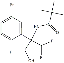 N-(2-(5-bromo-2-fluorophenyl)-1,1-difluoro-3-hydroxypropan-2-yl)-2-methylpropane-2-sulfinamide Structural