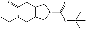 tert-butyl 5-ethyl-hexahydro-6-oxo-1H-pyrrolo[3,4-c]pyridine-2(3H)-carboxylate Structural