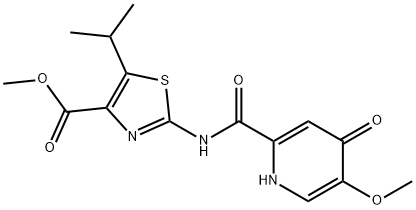 methyl 2-{[(4-hydroxy-5-methoxypyridin-2-yl)carbonyl]amino}-5-(propan-2-yl)-1,3-thiazole-4-carboxylate Structural