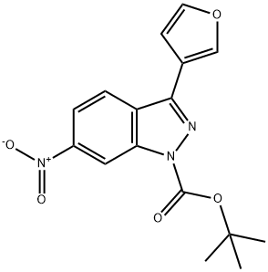 tert-butyl 3-(furan-3-yl)-6-nitro-1H-indazole-1-carboxylate Structural