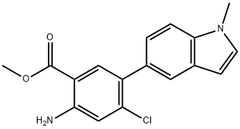 methyl 2-amino-4-chloro-5-(1-methyl-1H-indol-5-yl)benzoate Structural