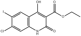 ethyl 7-chloro-4-hydroxy-6-iodo-2-oxo-1,2-dihydro-3-quinolinecarboxylate Structural