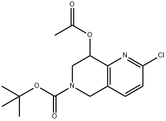 tert-butyl 8-acetoxy-2-chloro-7,8-dihydro-1,6-naphthyridine-6(5H)-carboxylate Structural