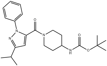tert-butyl (1-(3-isopropyl-1-phenyl-1H-pyrazole-5-carbonyl)piperidin-4-yl)carbamate Structural
