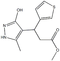 methyl 3-(3-hydroxy-5-methyl-1H-pyrazol-4-yl)-3-(thiophen-3-yl)propanoate Structural
