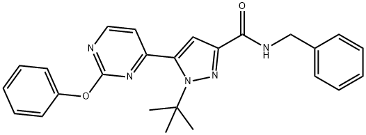 N-benzyl-1-tert-butyl-5-(2-phenoxypyrimidin-4-yl)-1H-pyrazole-3-carboxamide Structural