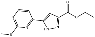 ethyl 5-[2-(methylsulfanyl)pyrimidin-4-yl]-1H-pyrazole-3-carboxylate Structural
