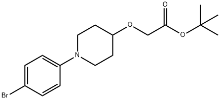 tert-butyl 2-(1-(4-bromophenyl)piperidin-4-yloxy)acetate Structural