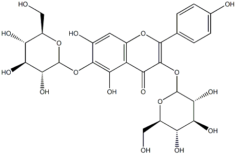 6-Hydroxykaempferol 3,6-diglucoside Structural