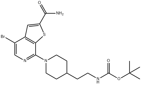 tert-butyl 2-(1-(4-bromo-2-carbamoylthieno[2,3-c]pyridin-7-yl)piperidin-4-yl)ethylcarbamate Structural