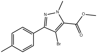 methyl 4-bromo-1-methyl-3-(p-tolyl)-1H-pyrazole-5-carboxylate Structural