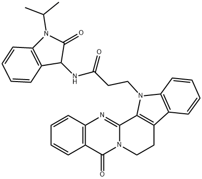 N-(1-isopropyl-2-oxoindolin-3-yl)-3-(5-oxo-7,8-dihydroindolo[2',3':3,4]pyrido[2,1-b]quinazolin-13(5H)-yl)propanamide Structural