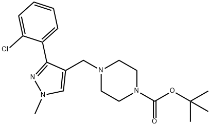 tert-butyl 4-[[3-(2-chlorophenyl)-1-methyl-1H-pyrazol-4-yl]methyl]piperazine-1-carboxylate Structural