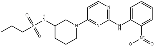 N-(1-(2-((2-nitrophenyl)amino)pyrimidin-4-yl)piperidin-3-yl)propane-1-sulfonamide Structural