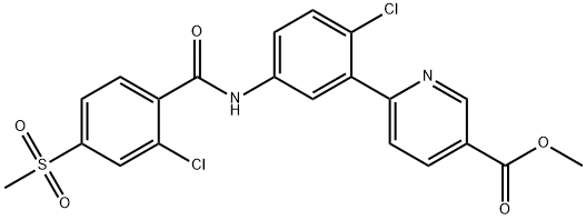 methyl 6-(2-chloro-5-(2-chloro-4-(methylsulfonyl)benzamido)phenyl)nicotinate Structural