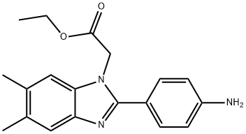 ethyl 2-(2-(4-aminophenyl)-5,6-dimethyl-1H-benzo[d]imidazol-1-yl)acetate Structural