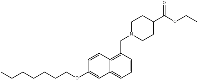 ethyl 1-((2-(heptyloxy)naphthalen-5-yl)methyl)piperidine-4-carboxylate Structural