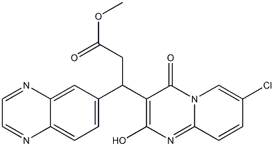 methyl 3-(7-chloro-2-hydroxy-4-oxo-4H-pyrido[1,2-a]pyrimidin-3-yl)-3-(quinoxalin-6-yl)propanoate Structural