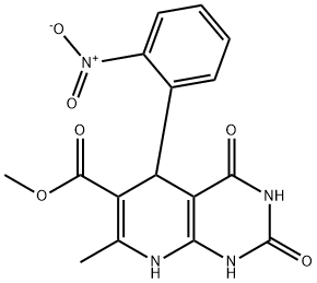 methyl 2,4-dihydroxy-7-methyl-5-(2-nitrophenyl)-5,8-dihydropyrido[2,3-d]pyrimidine-6-carboxylate Structural