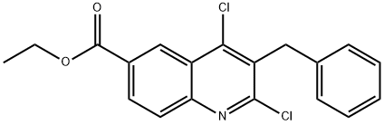 ethyl 3-benzyl-2,4-dichloroquinoline-6-carboxylate Structural