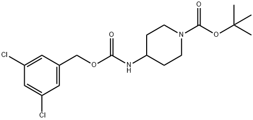 Tert-butyl 4-((((3,5-dichlorobenzyl)oxy)carbonyl)amino)piperidine-1-carboxylate Structural