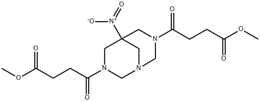 dimethyl 4,4'-(5-nitro-1,3,7-triazabicyclo[3.3.1]nonane-3,7-diyl)bis(4-oxobutanoate) Structural