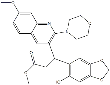 methyl 3-(6-hydroxybenzo[d][1,3]dioxol-5-yl)-3-(7-methoxy-2-morpholinoquinolin-3-yl)propanoate Structural