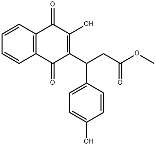 methyl 3-(3-hydroxy-1,4-dioxo-1,4-dihydronaphthalen-2-yl)-3-(4-hydroxyphenyl)propanoate Structural