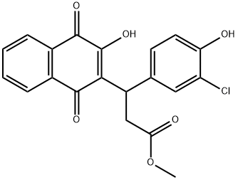 methyl 3-(3-chloro-4-hydroxyphenyl)-3-(3-hydroxy-1,4-dioxo-1,4-dihydronaphthalen-2-yl)propanoate Structural