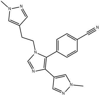 4-[4-(1-methyl-1H-pyrazol-4-yl)-1-[2-(1-methyl-1H-pyrazol-4-yl)ethyl]-1H-imidazol-5-yl]-benzonitrile Structural