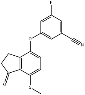 Benzonitrile, 3-[[2,3-dihydro-7-(methylthio)-1-oxo-1H-inden-4-yl]oxy]-5-fluoro- Structural