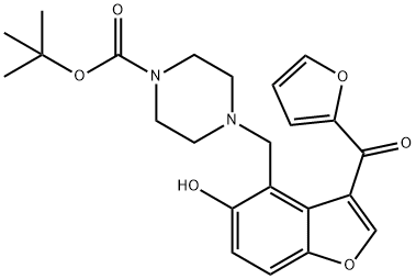 tert-butyl 4-((3-(furan-2-carbonyl)-5-hydroxybenzofuran-4-yl)methyl)piperazine-1-carboxylate Structural