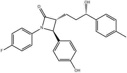 (3R,4S)-1-(4-fluorophenyl)-3-((S)-3-hydroxy-3-(p-tolyl)propyl)-4-(4-hydroxyphenyl)azetidin-2-one Structural