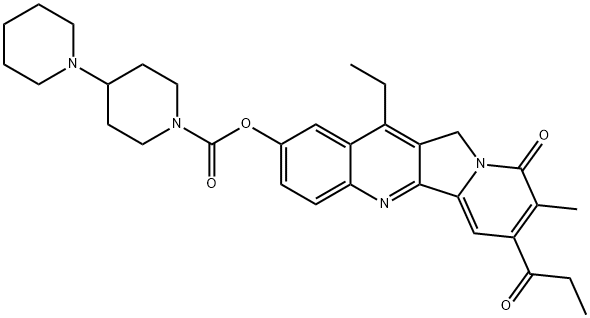 12-ethyl-8-methyl-9-oxo-7-propionyl-9,11-dihydroindolizino[1,2-b]quinolin-2-yl [1,4'-bipiperidine]-1'-carboxylate Structural