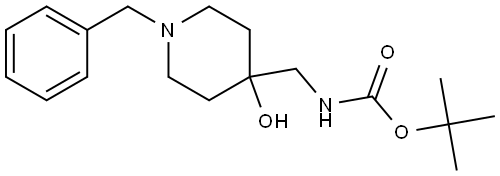 tert-butyl (1-benzyl-4-hydroxypiperidin-4-yl)methylcarbamate Structural