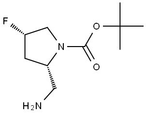 tert-Butyl (2S,4S)-2-(aminomethyl)-4-fluoro-1-pyrrolidinecarboxylate Structural