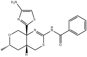 N-((4aR,6S,8aR)-8a-(4-aminothiazol-2-yl)-6-methyl-4,4a,5,6,8,8a-hexahydropyrano[3,4-d][1,3]thiazin-2-yl)benzamide Structural
