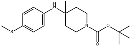 tert-butyl 4-methyl-4-((4-(methylthio)phenyl)amino)piperidine-1-carboxylate Structural
