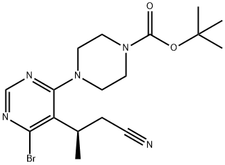 tert-butyl(R)-4-(6-bromo-5-(1-cyanopropan-2-yl)pyrimidin-4-yl)piperazine-1-carboxylate