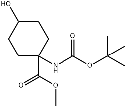 methyl 1-{[(tert-butoxy)carbonyl]amino}-4-hydroxycyclohexane-1-carboxylate Structural