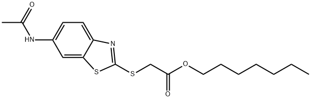 heptyl 2-((6-acetamidobenzo[d]thiazol-2-yl)thio)acetate Structural