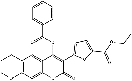 ethyl 5-(4-(benzoyloxy)-6-ethyl-7-methoxy-2-oxo-2H-chromen-3-yl)furan-2-carboxylate Structural