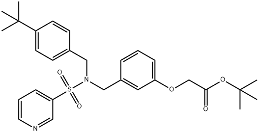 tert-butyl 2-(3-((N-(4-tert-butylbenzyl)pyridine-3-sulfonamido)methyl)phenoxy)acetate Structural