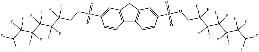 bis(2,2,3,3,4,4,5,5,6,6,7,7-dodecafluoroheptyl) 9H-fluorene-2,7-disulfonate Structural