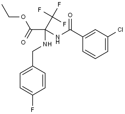 ethyl 2-(3-chlorobenzamido)-3,3,3-trifluoro-2-((4-fluorobenzyl)amino)propanoate Structural
