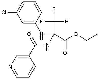 ethyl 2-((3-chlorophenyl)amino)-3,3,3-trifluoro-2-(nicotinamido)propanoate Structural