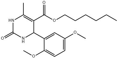 hexyl 4-(2,5-dimethoxyphenyl)-6-methyl-2-oxo-1,2,3,4-tetrahydropyrimidine-5-carboxylate Structural